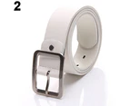 Men's Fashion Solid Color Faux Leather Buckle Waist Strap Business Casual Belt Coffee