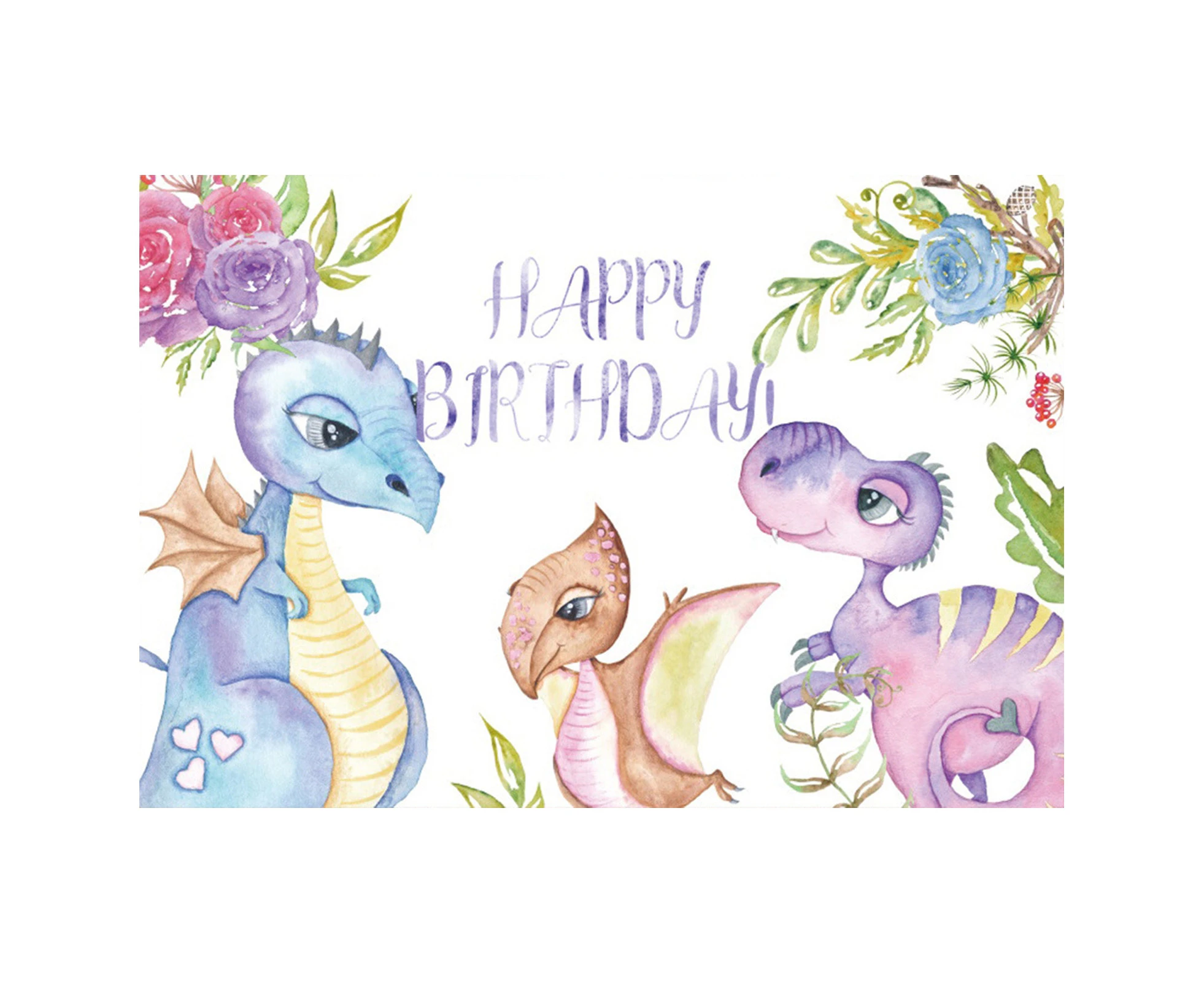 Exquisite Wide Application Backdrop Lightweight 3D Dinosaur Birthday Background Screen for Party  A