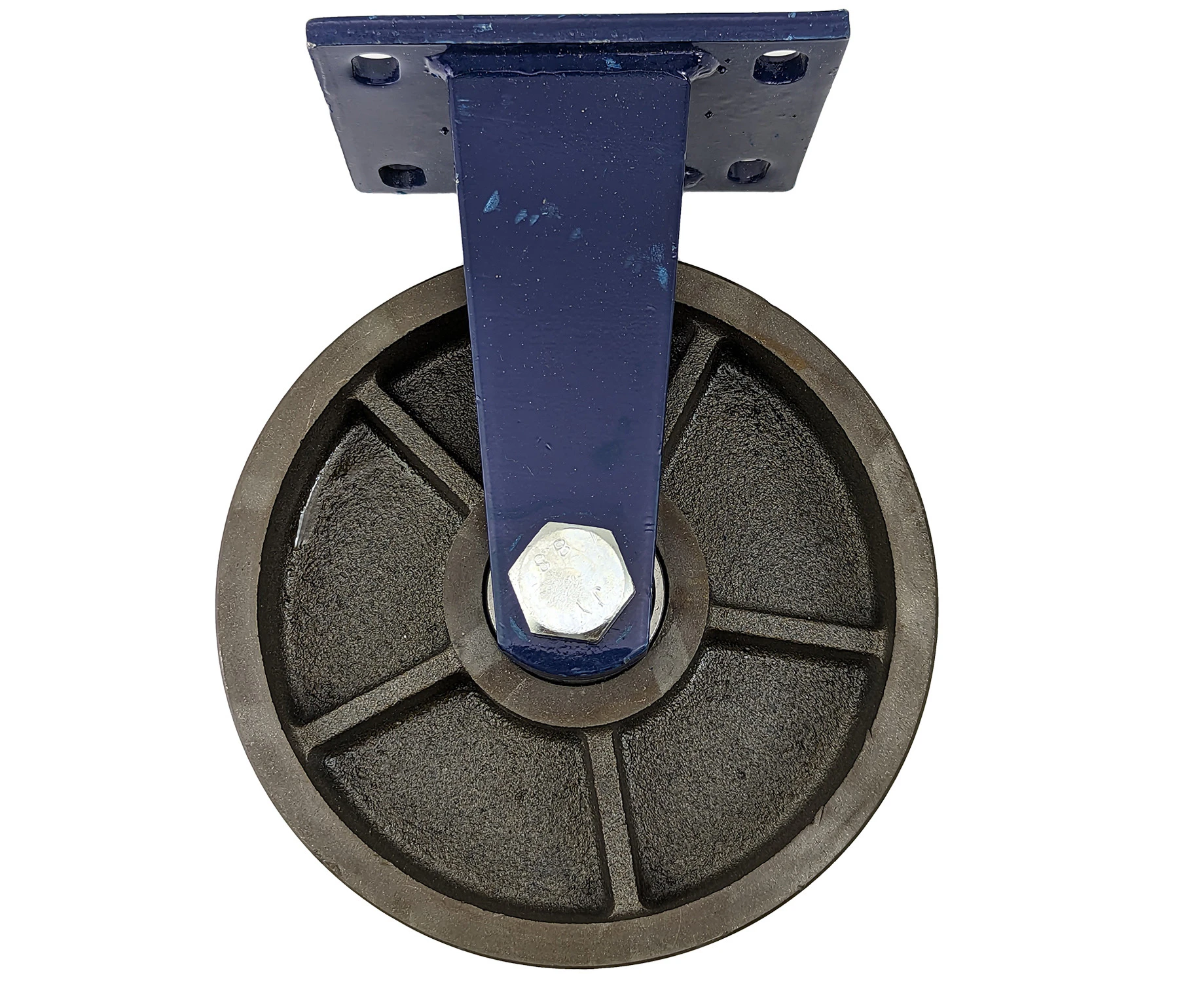 riin Single 8inch Super Heavy Duty Caster Wheel Industrial Castor All Metal Non Swivel / Fixed High Temperature Use 1500KG ea Capacity 255MM High