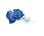 5 Pcs Groom Boutonniere Elegant Men Wedding Flower Lifelike Permanent Reusable Artificial Brooch Flower Blue