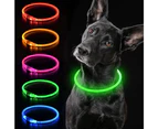 LED Dog Collar Lighted Dog Collar USB Rechargeable Waterproof Pet Collar Can Be Cut To Light-Up Dog Collar Pet - Green 50CM