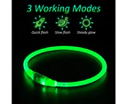 LED Dog Collar Lighted Dog Collar USB Rechargeable Waterproof Pet Collar Can Be Cut To Light-Up Dog Collar Pet - Green 50CM