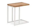 Cube Outdoor Teak Side Table White