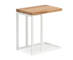 Cube Outdoor Teak Side Table White
