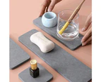 Diatomaceous Earth Soap Holder Water Drying Soap Saver Dish Toothbrush Soap Drink Coaster for Bathroom and Kitchen dark grey