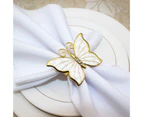 Minbaeg 4Pcs Napkin Buckle Butterfly Shape Stunning Visual Effect Alloy Butterfly Napkin Rings Hotel Napkin Buckles Home Supply-Pink