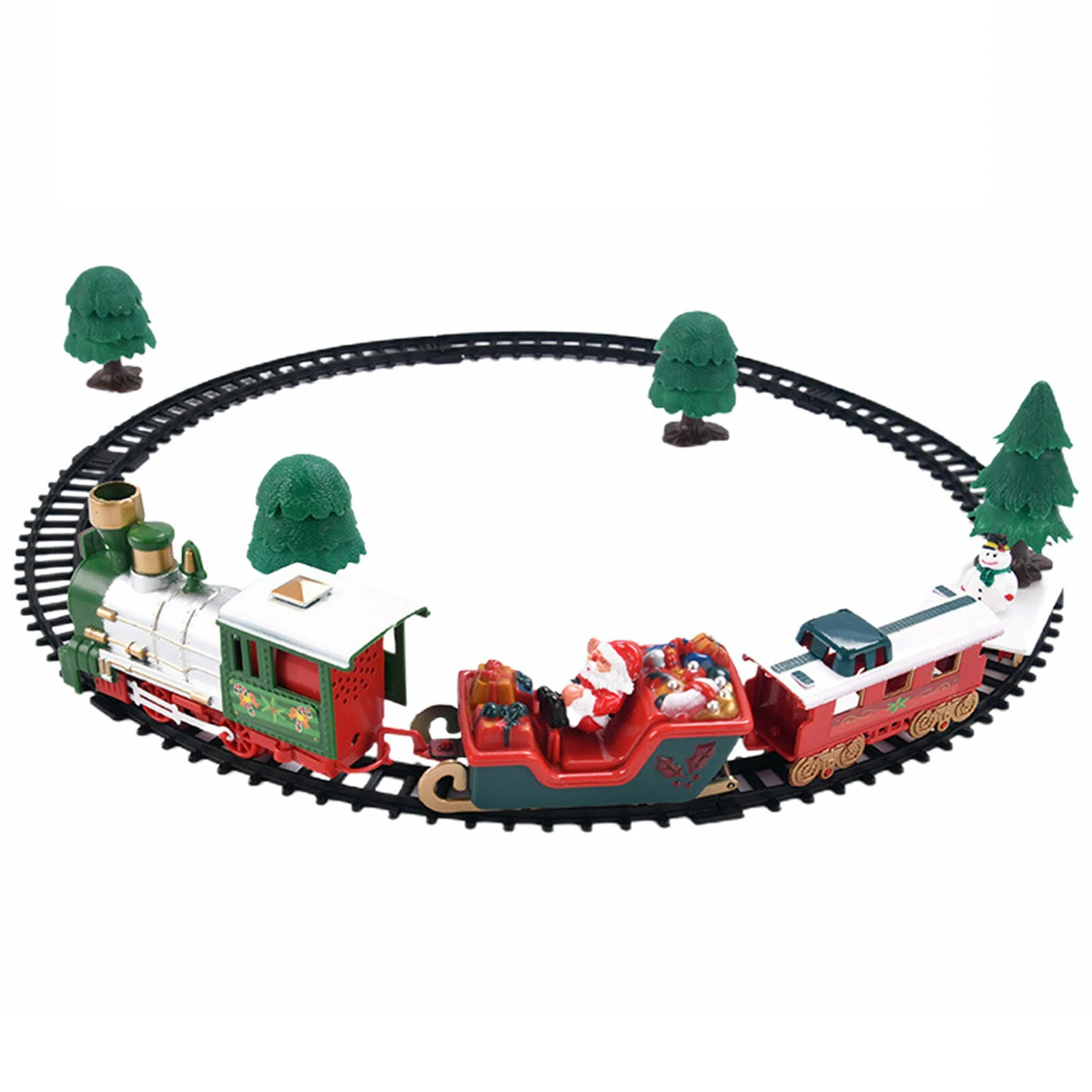 Christmas Electric Musical Sound Light Train&Track Set Toys Kids Gift