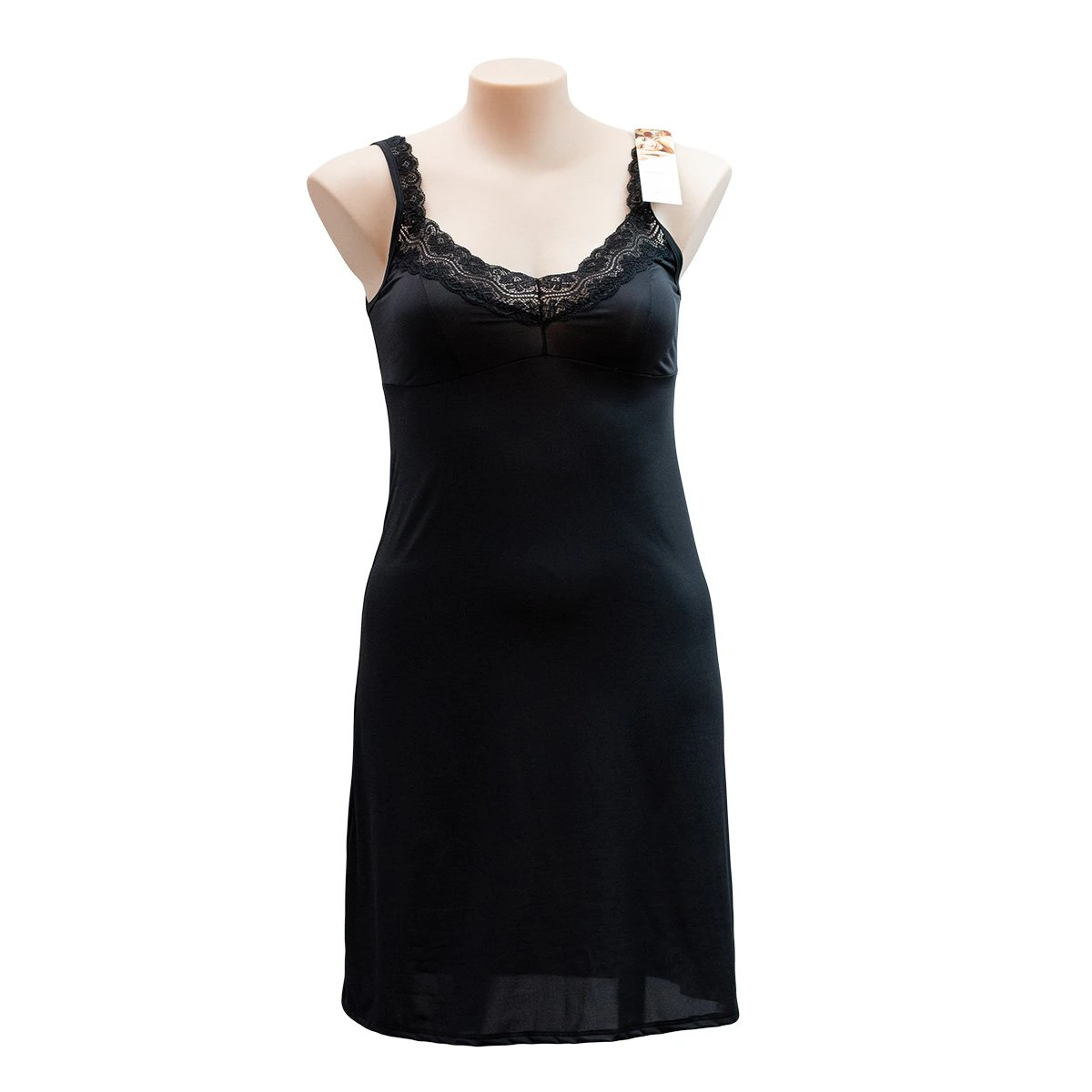 Lace Trim Full Slip - Essence - Black