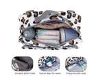 (Leopard print) 2 Ways Baby Diaper Bag Stroller Bag - Diaper Caddy Tote Baby Stroller Bag for Diapers Wipes Toys,Nappy Bag