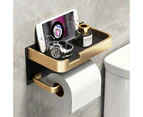 Black Gold Toilet Paper Holder Bathroom Wall Mount Multifunction WC Paper Phone Holder Shelf Towel Roll Shelf AccessoriesGold