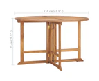 vidaXL Folding Garden Dining Table √ò110x75 cm Solid Wood Teak