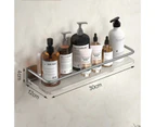 Bathroom Floating Shelves Gold, Wall Mounted Storage with Towel Bar for Kitchen, Bedroom Acrylic Wall Shelf Set with Towel RackGrey 30cm