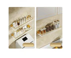 Bathroom Floating Shelves Gold, Wall Mounted Storage with Towel Bar for Kitchen, Bedroom Acrylic Wall Shelf Set with Towel RackGrey 30cm