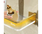 Bathroom Floating Shelves Gold, Wall Mounted Storage with Towel Bar for Kitchen, Bedroom Acrylic Wall Shelf Set with Towel RackGrey 30cm