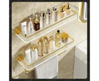 Bathroom Floating Shelves Gold, Wall Mounted Storage with Towel Bar for Kitchen, Bedroom Acrylic Wall Shelf Set with Towel RackGrey 30cm