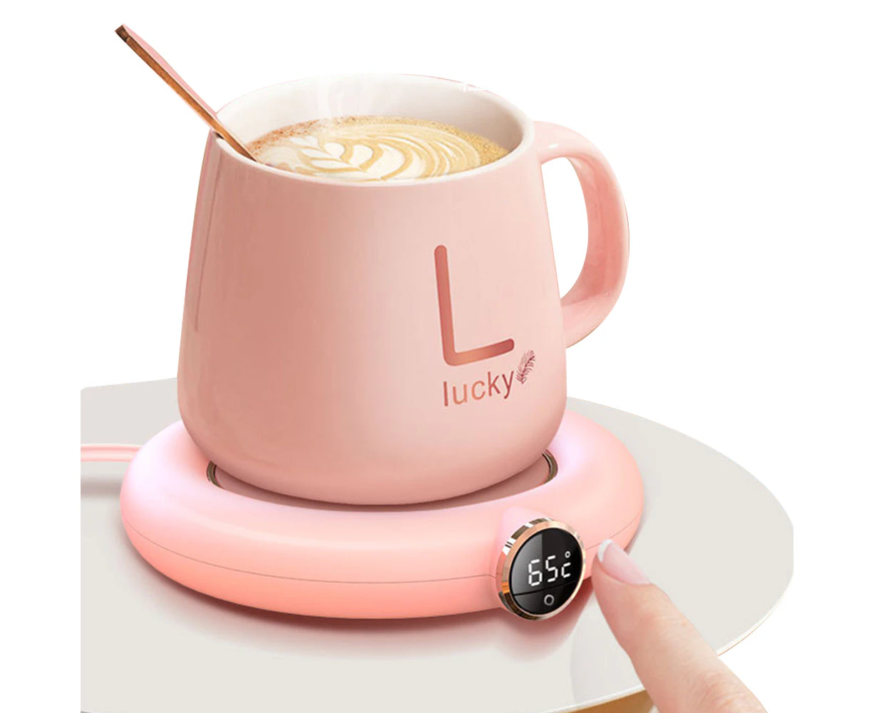 Cup Warmer Heat Beverage Mug Mat Keep Drink Warm Heater - Pink