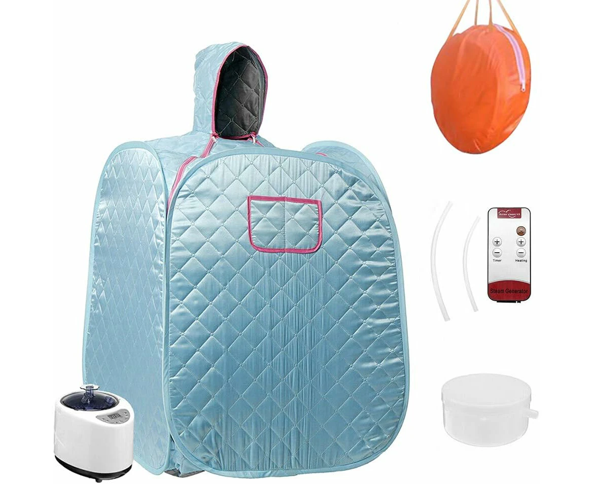 Portable Steam Home Sauna Foldable Steam Sauna Upgrade 2L Steamer, With Steam Hose Herbs Kit Remote Control, Lightweight Tent, One Person Full Body Spa For