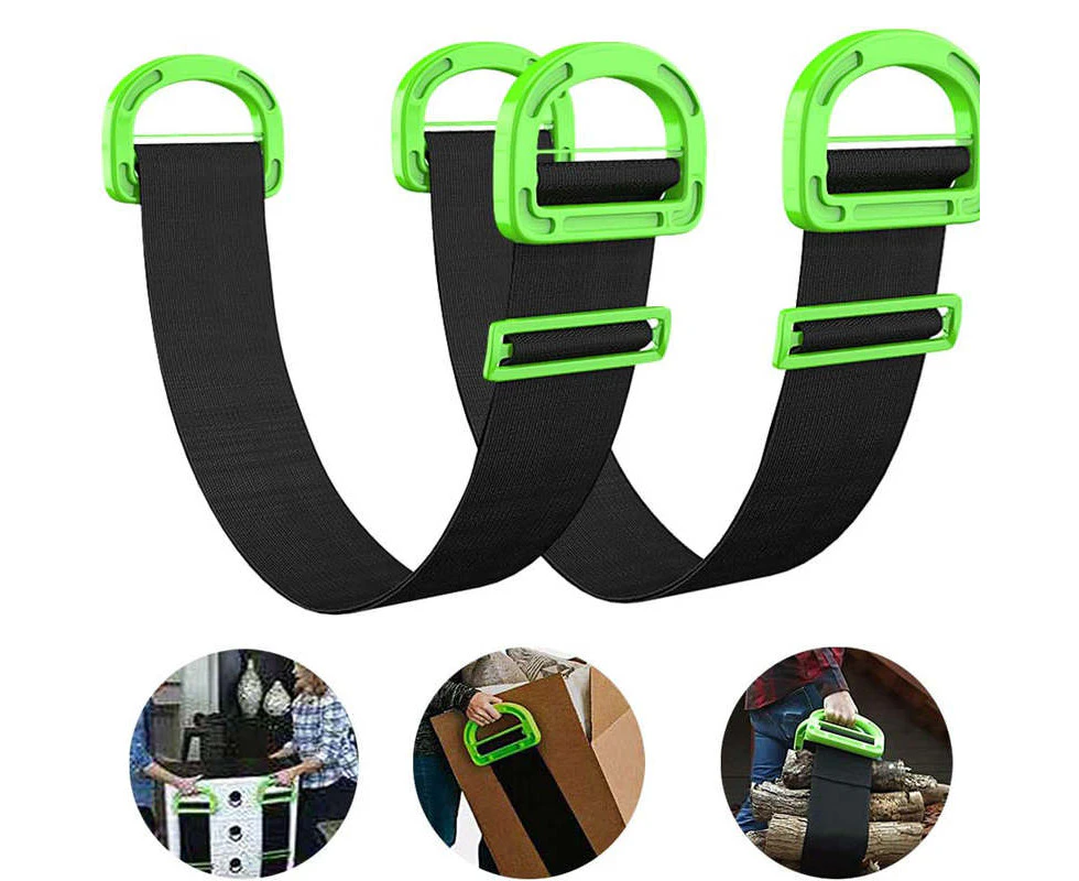 GEERTOP 2 Pack Adjustable Lifting Moving Straps with Handle for Move and Carry Furniture