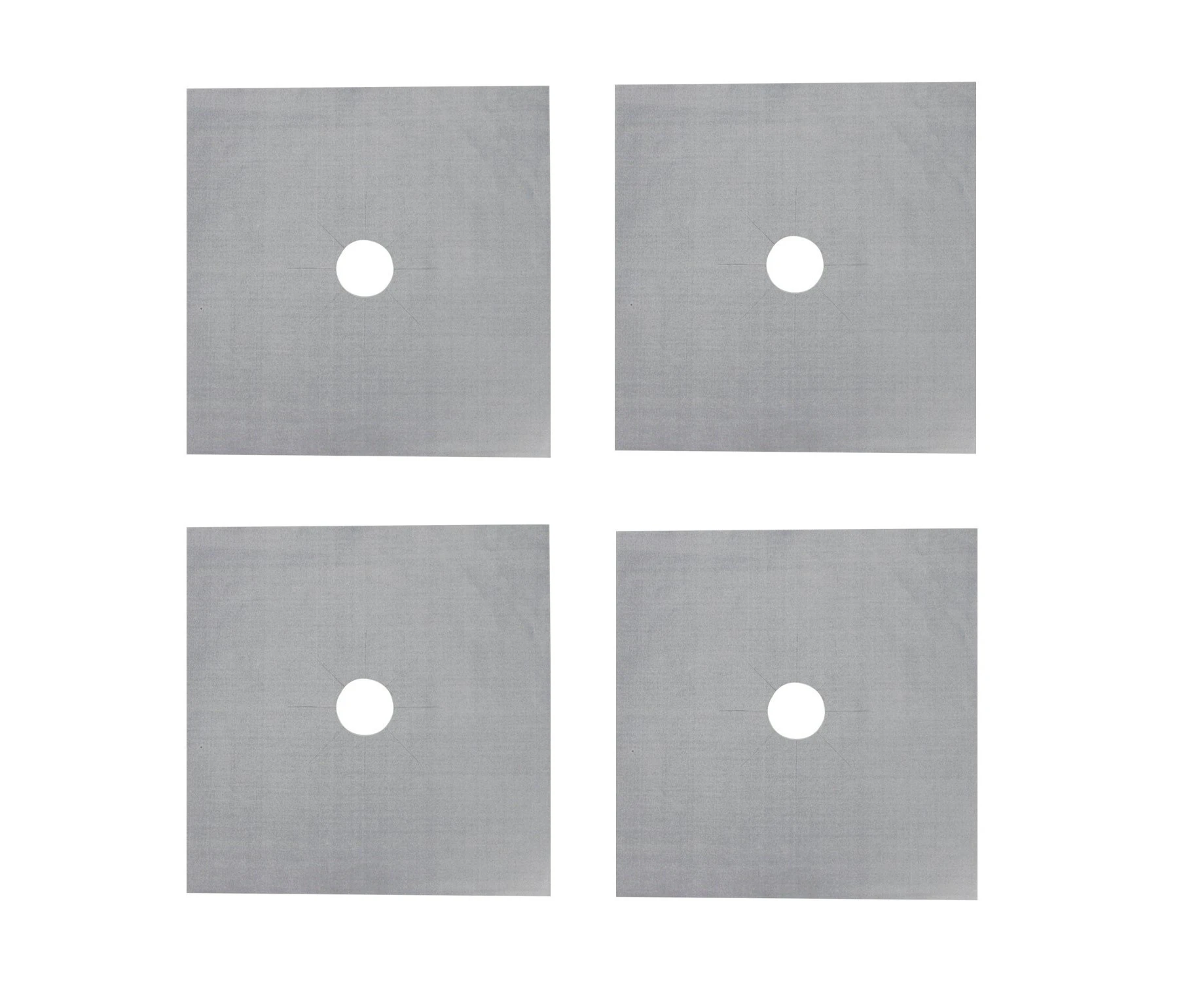 4 PCS Gas Stove top Burner Protector Liner Cover Reusable Non stick Foil-Grey