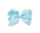 puluofuh Non-Slip Metal Clip Hairpin Polyester Fabric Girls Lovely Ribbon Bow Hair Clip Hair Accessories-Light Blue