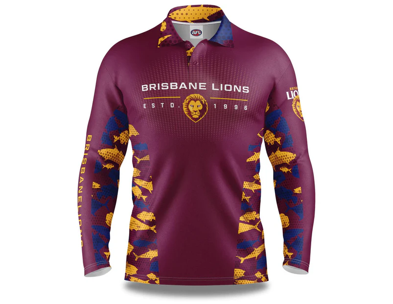 Brisbane Lions AFL 2023 Reef Runner Fishing Shirt Sizes S-5XL!