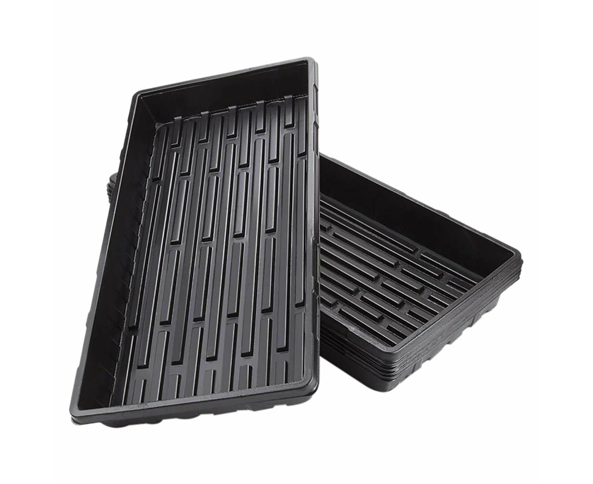 10 Pcs Garden Black Plastic Rectangle Plant Seedling Propagation Seeding Tray