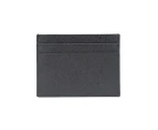 Kings Collection Black Slim RFID Grained Leather Credit Cardholder Wallet