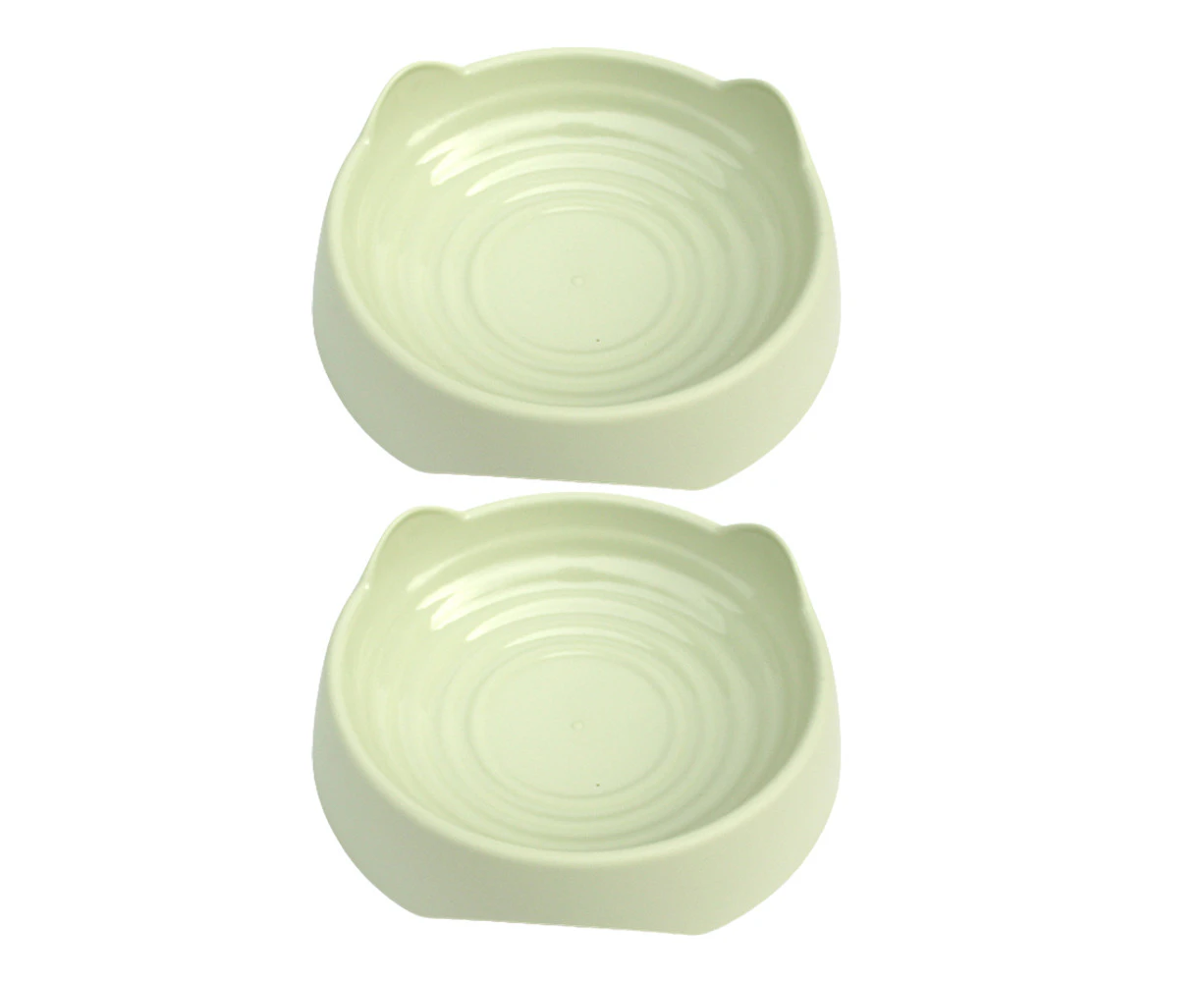 green-Small-Pet Supplies Vertical Ear Thread Pet Single Bowl Dog Rice Bowl Dog Food Bowl Plastic