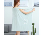 Off Shoulder Wearable Bath Towel Wrap Women Water Absorbent Beach Spa Gym Bathrobes Slip Dress green