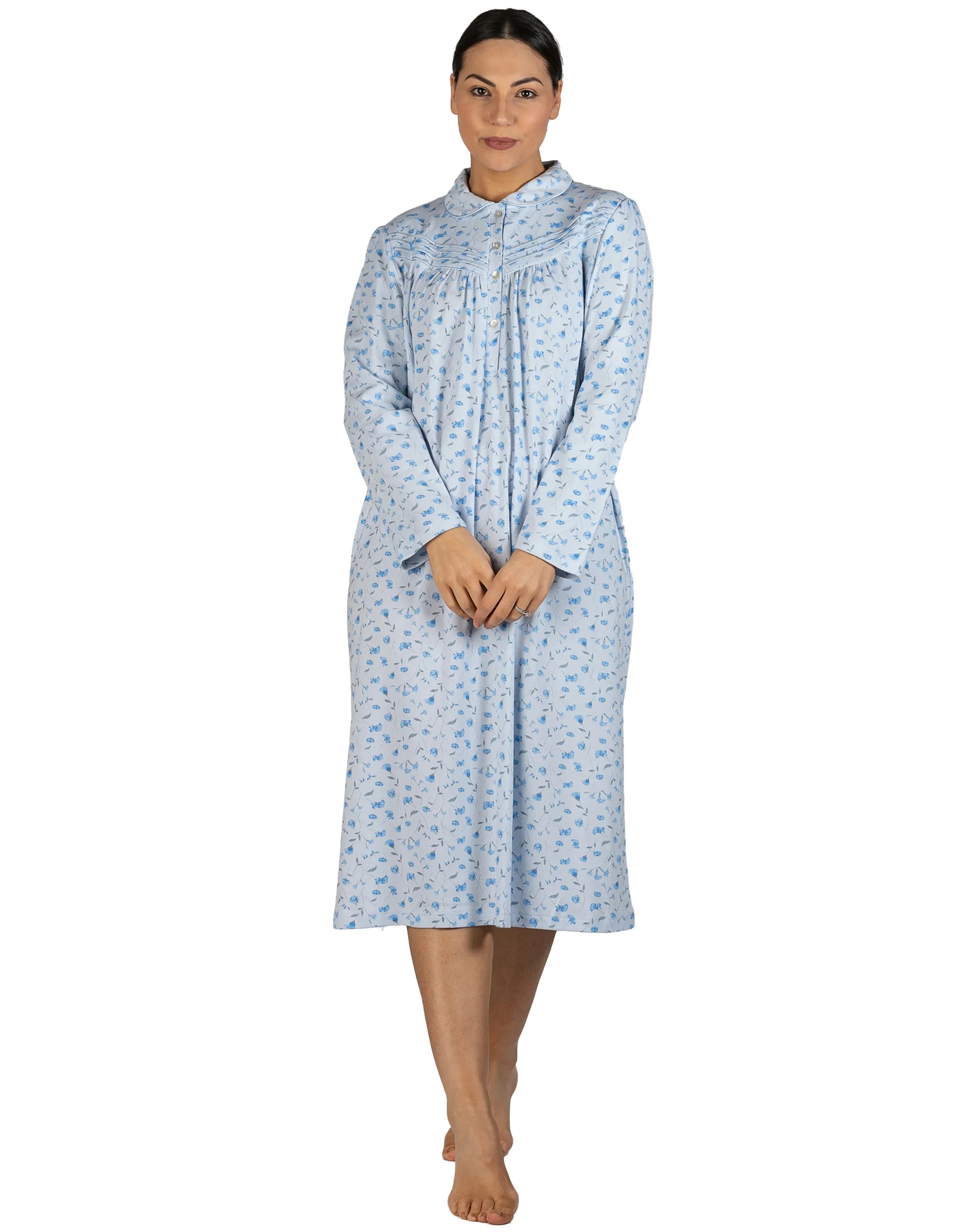 Peony Collar Nightie - Schrank - Blue