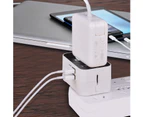 All-in-one Global Travel Adapter Wall Charger with Dual USB Charging Ports Internationally Available-White