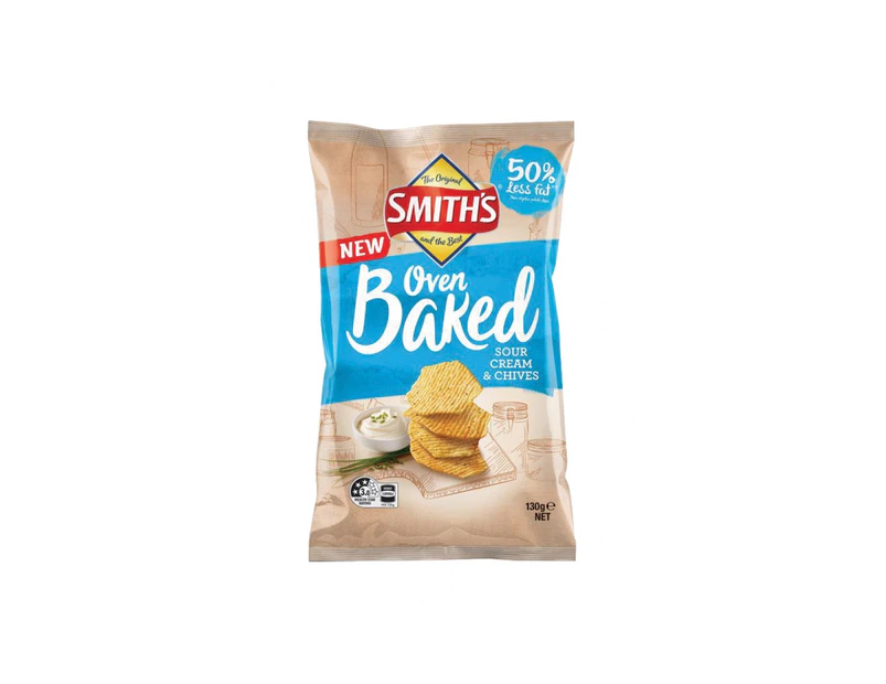 Smiths Oven Baked Sour Cream & Chives 130g