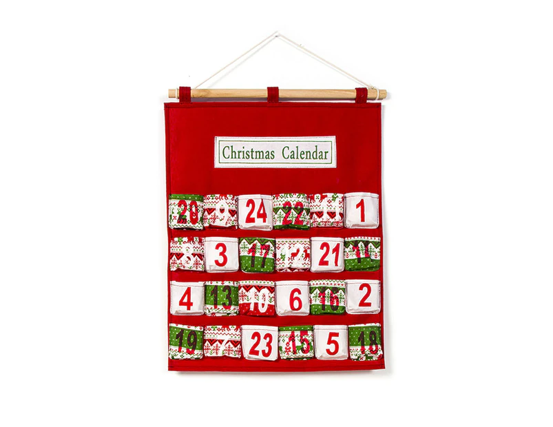 for Creative Christmas Advent Calendar Candy Storage Bag Reusable Countdown Xmas Hanging Calendar New Year Ornaments Decoration