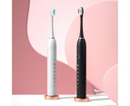 Smart Electric Sonic Toothbrush Rechargeable USB Electronic Teeth Brush IPX7 Waterproof Tooth Whitening Clean 4 Replacement Head - White