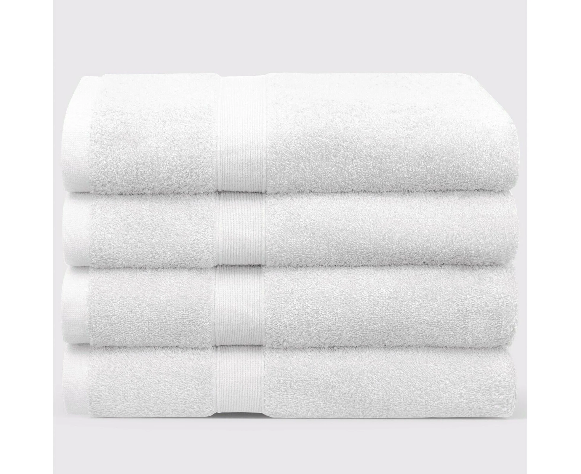 4 Pack Bath Towel Sets Combed Cotton 553Gsm Comfortable Soft white color