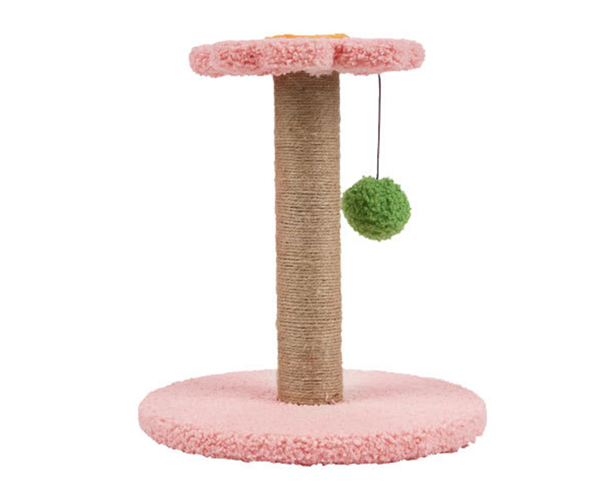 Leiou Cat Climbing Frame Flower Shape Relieve Boredom Natural Sisal Stable Kitten Scratching Tower Pet Supplies-Pink