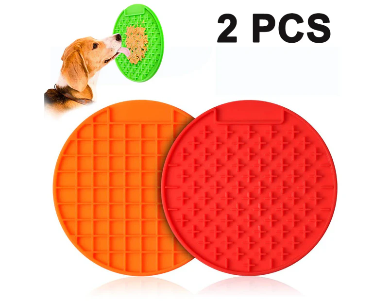 Lick Mat for Dogs Large Size 2pcs, Dog Washing Distraction Device, Peanut Butter Lick Pad with Strong Suction for Bathing, Grooming and Training