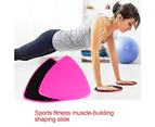 2Pcs Triangle Body Core Exercise Workout Yoga Fitness Slider Gliding Disc Pad - Red