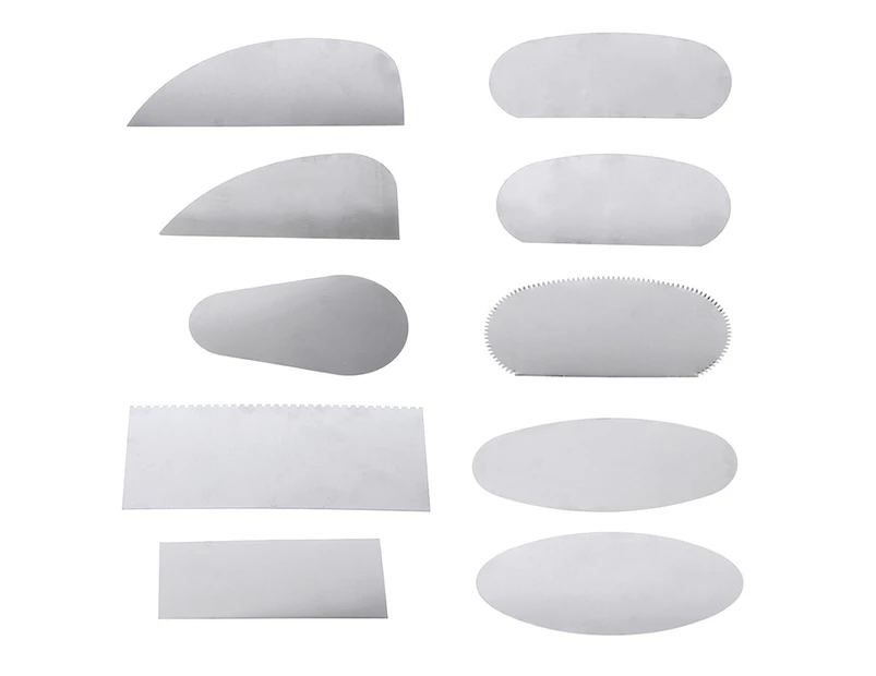 10PCS Pottery Clay Steel Scraper For Polymer Steel Cutter Ceramic Serrated Tools