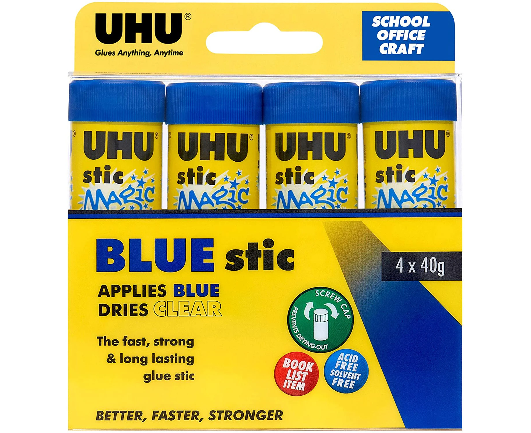 Solvent Free 4 Blue Glue Sticks, , 40g(33-40576)