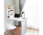 Foldable Desk with Bookshelf - White