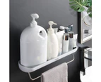 Bathroom Shelves Organizer Wall Mount Home Kitchen Bathroom Storage Rack Punch Free with Towel Rail