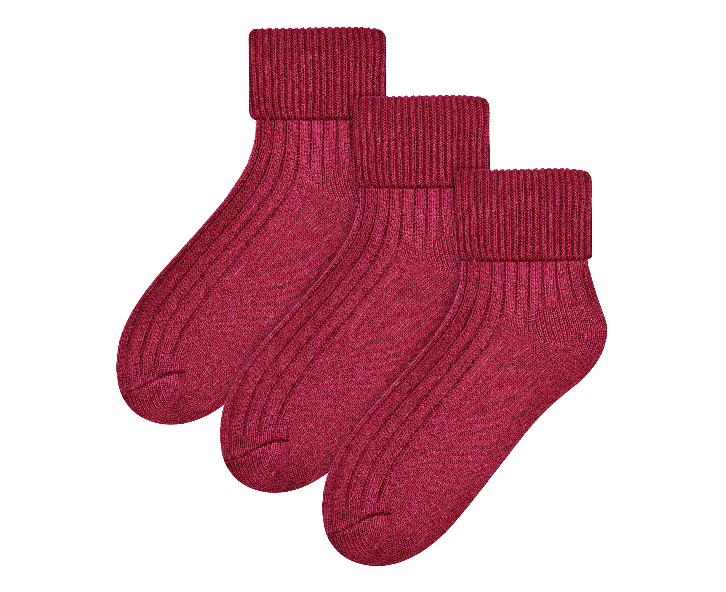 3 Pairs Womens Wool Bed Socks | Steven | Luxury Lightweight Warm Fuzzy Lounge Sleep Socks for Ladies - Wine - Wine