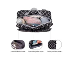 (Black grid) 2 Ways Baby Diaper Bag Stroller Bag - Diaper Caddy Tote Baby Stroller Bag for Diapers Wipes Toys,Nappy Bag