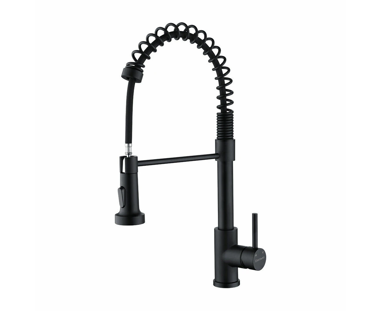 Decaura Kitchen Mixer Tap Pull Out Laundry Tap Faucet Swivel Spout 2-Mode Black