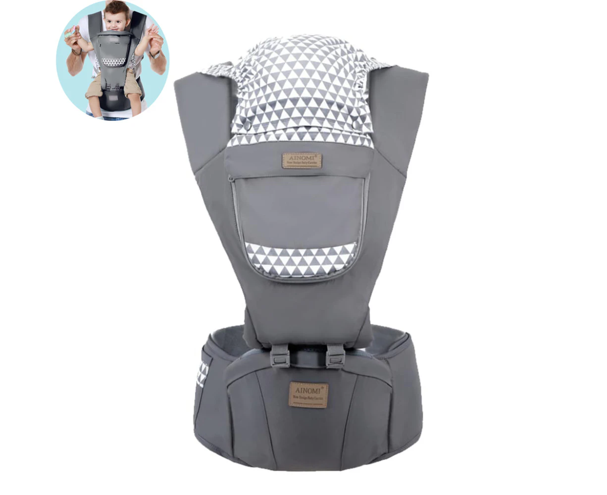 Front Carrying, Ergonomic Baby Carrier, Adjustable Multiple Positions, Suitable For Children 0-3 Years (Grey)