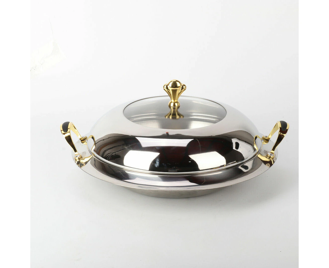 Gold Multi Stainless Steel Chafing Dish Buffet Food Warmer Commercial Hot Pot Stove 28cm