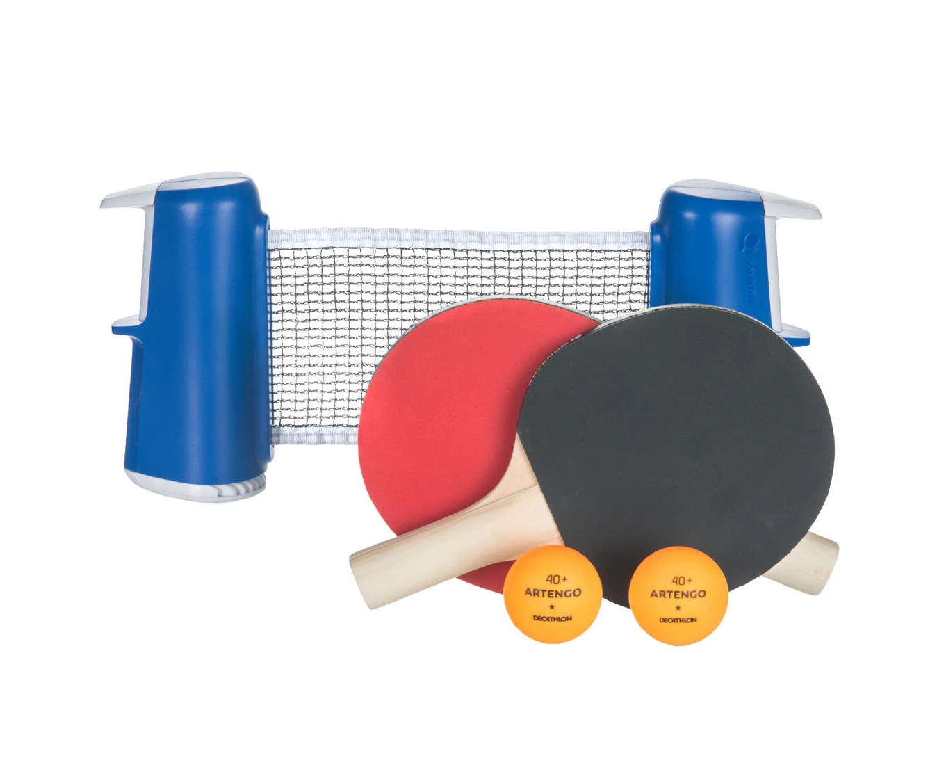 DECATHLON PONGORI Small Rollnet Set 0.9m (With 2 Bats & 2 Balls)