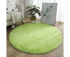 Floor Round Fluffy Rug Living Room Bedroom Extra Soft Shaggy Carpet Coffee Table Green 160*160cm