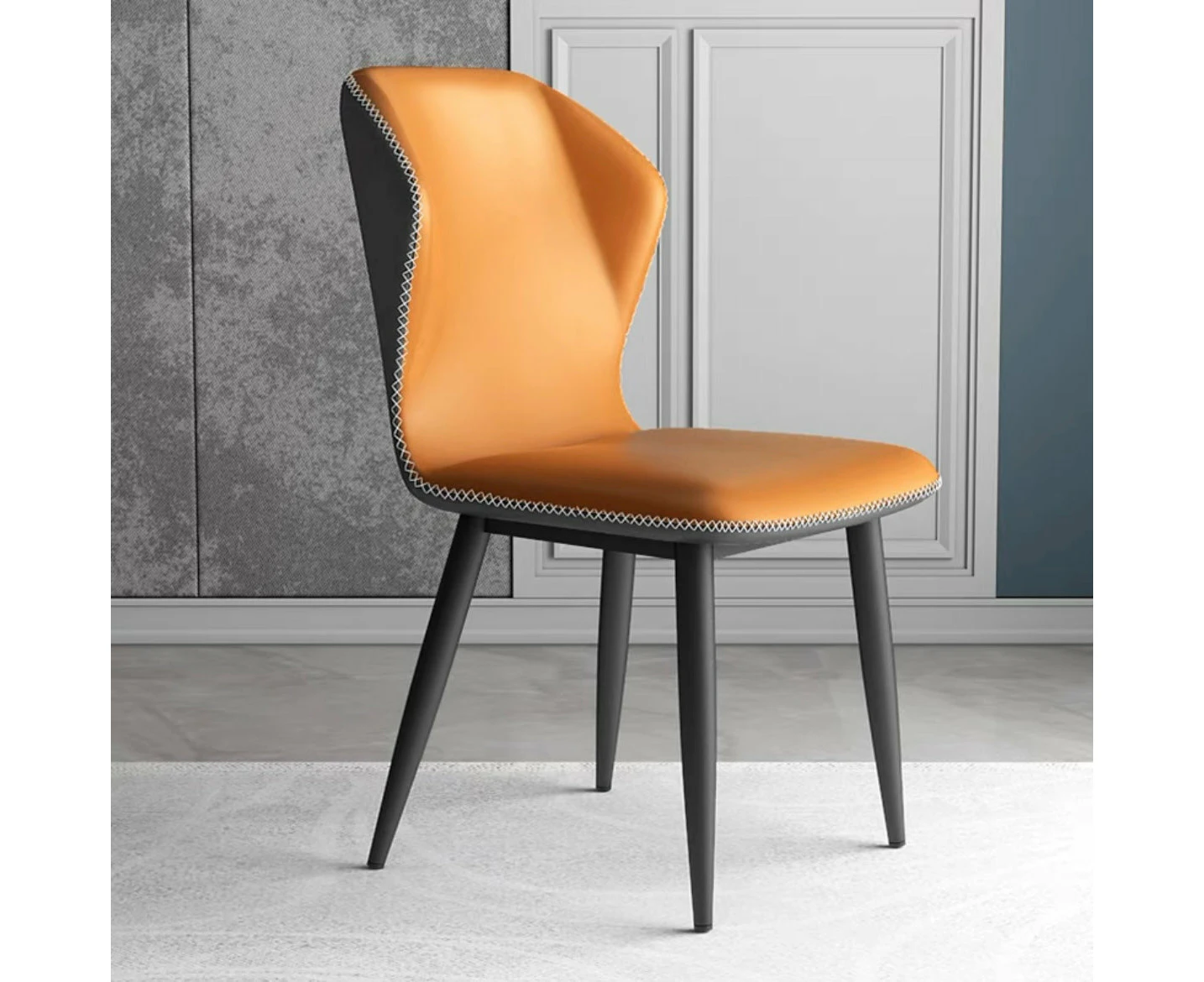 Evian Modern PU Leather Dining Chair - Orange